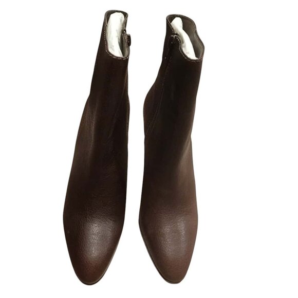 Banana Republic Boots Women's Size 8.5 Brown Leather Cone Heel Side Zipper - Picture 7 of 8